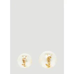 생로랑 여성 모노그램 진주 귀걸이 sla0247091bei