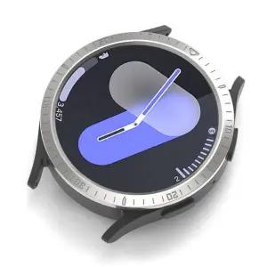 [퍼슬랏] 갤럭시 워치 7 스마트 워치 보호 커버 케이스 베젤링 elegance style 40mm E-1 음각 무광 실버