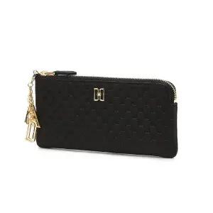 [닥스](센텀시티점)DCWA4F518BK [LOUIS DD] 블랙 DD 로고패턴 소가죽 슬림 지퍼장지갑