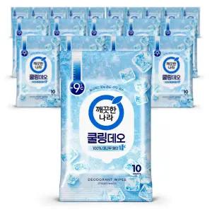 깨끗한나라 페퍼민트 쿨링 데오 물티슈 10매 x20개