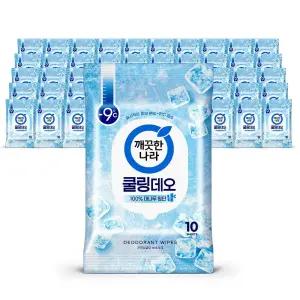 깨끗한나라 페퍼민트 쿨링 데오 물티슈 10매 x50개