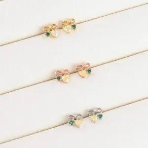 [하프클럽/]여자 미니 핑크 은침 귀걸이_A31018