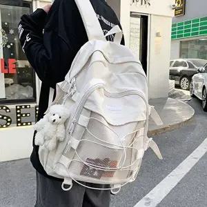 데일리 캐주얼 망사포켓 백팩 학생백팩 여행백팩-WF4A4FD