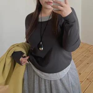 [제작/빅사이즈]이블렛 에티아 레이어드 배색 티셔츠 제이스타일