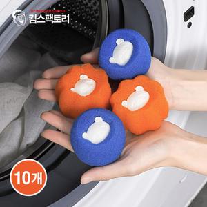 먼지흡착 세탁볼 10개 스펀지 엉킴방지 빨래볼 드럼 통돌이 겸용