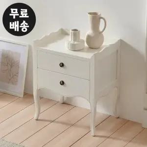 오딜 엔틱 마호가니 원목 침대옆 협탁(2단 서랍장)