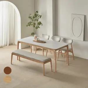 파로마 폴리니 세라믹 원목식탁 벤치 필립B세트 6인용 1800(벤치1+의자3)