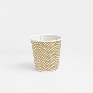 4온스 단열 엠보싱 에스프레소 삼중종이컵 베이지화이트 100개