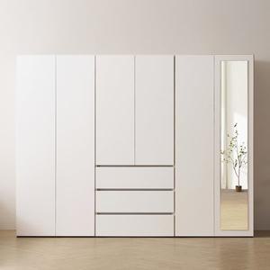 [바로방 가구]이븐 터치 빅수납 거울 옷장 서랍 이불장 장롱 2400세트 드레스룸 시스템장