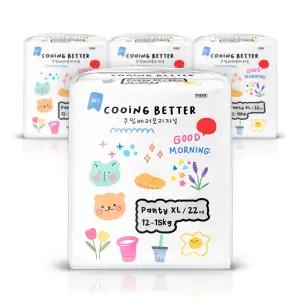 쿠잉 기저귀 팬티형 베러 오리지널 특대 22매 x4팩