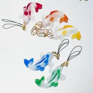 잉어 물고기 코이 14종 핸드메이드 레진 특이한 아트 레진키링 물고기키링 물고기레진