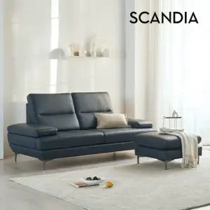 버밍엄 천연 통가죽 3인용 소파 스툴포함)