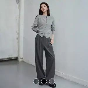 415504 여 와이드 투턱 슬랙스