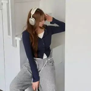 [제작/빅사이즈]이블렛 드네프 라벨 배색 레이어드 가디건 티셔츠 제이스타일