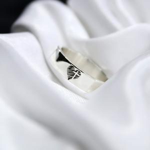 십자가 평반지 은 스케치 하트 실버 각인