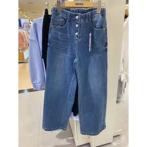 [보리보리/에스핏 주니어]에스핏 해운대점 버튼 블루 와이드 데님 PT_SJZ101FJPT46