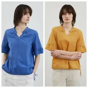 [올리비아로렌]밴드 와이넥 반팔 블라우스 VVCNS4M4381[35132146]