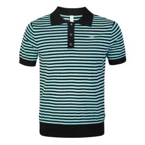 SNP골프 남성 컴포트 스트라이프 카라 니트 반팔티