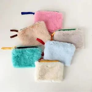 6컬러 퍼 미니 수납 파우치 동전지갑 화장품가방 미니-WFHH4QX