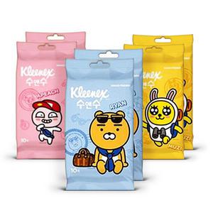 크리넥스 수앤수 카카오 프렌즈 물티슈 리필 10매6팩