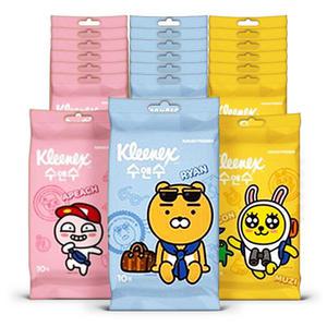 크리넥스 수앤수 카카오 프렌즈 물티슈 리필 10매24팩