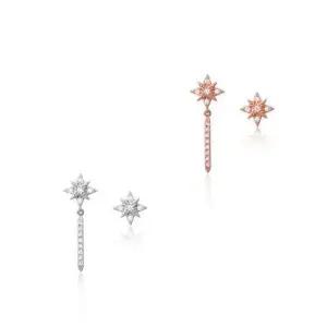 [하프클럽/]92.5 Silver-pin 큐빅 별 스틱 드롭 은침 귀걸이