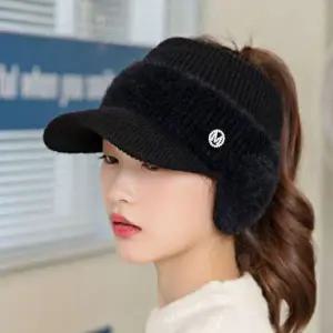 [하프클럽/]귀도리 니트 썬캡 바이저 귀마개 골프 모자 스포츠 겨