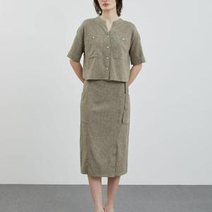 올리비아로렌 HC19 사선포켓 덧장원피스  VVCOA4M4161