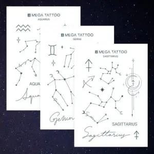 어스앤유 MEGA TATTOO 별자리 타투스티커 12종 택1)