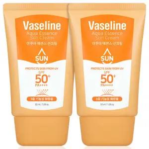 C2Y 바세린 아쿠아 에센스 선크림 50ml 2개 SPF50+ PA++++/ 수분 촉촉 유기자차 보습 선크림