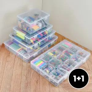 2개입 파일 케이스 서류 문구 정리 다꾸 장난감 다용도 투명 보관함 A4 A5