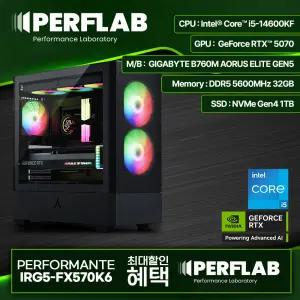 인텔 i5-14600KF RTX5070 게이밍 컴퓨터 퍼포만테 IRG5-FX570K6 지포스 그래픽카드 AMD 데스크탑 조립 PC 본체