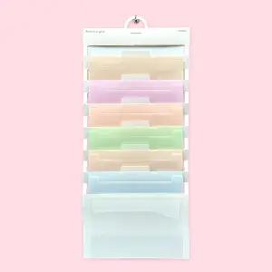 아이스크림몰 파스텔 아코디언 클리어 파일 접이식 투명 화일 서류 영수증 정리 보관 A4 파우치