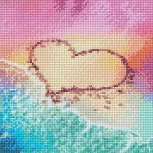 모래 위에 새긴 하트 캔버스 보석십자수 25x25 보석십자수 캔버스형보석십자수 캔버스액자보석십자수