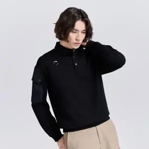 [챌린저](대전신세계)남성 유니크핏 소매포켓 카라 긴팔 티셔츠 블랙