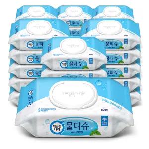 깨끗한나라 물티슈 페퍼민트 엠보싱 캡형 70매 30팩