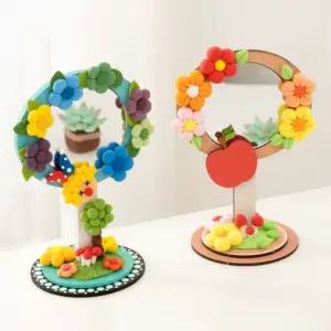 민화샵 클레이 5색 꽃나무 탁상 거울 만들기