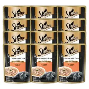 쉬바 파우치 고양이 간식 닭고기와참치 그레이비소스 70g x 12개