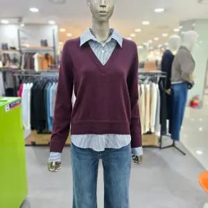 시슬리/애플아울렛/울 코튼 셔츠 배색 니트 SAKPC3561