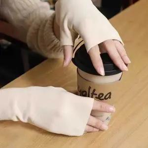 [하프클럽/]여자 겨울 방한 팔 토시 기모 무지 암 핸드 워머 코디