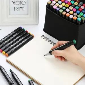 60색 80색 스케치 채색 트윈 디자인 전문가용 마카펜 마카세트 미술 드로잉펜 파우치 세트