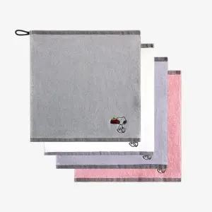 송월타월 스누피 블럭블랙34 고리손수건 3장