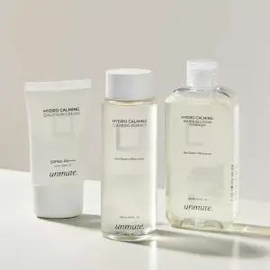 [택1] 언뮤트 히알루론산 고보습 스킨케어 3종! 물막 클렌저/ 대용량에센스/ 선크림