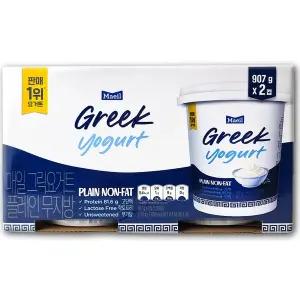 코스트코 매일 그릭 요거트 플레인 무지방 무가당 1814g(907g x 2통) 락토프리