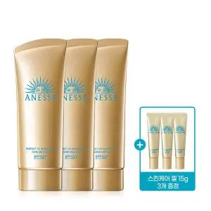 [아넷사] 퍼펙트 UV 선스크린 스킨케어 젤 NA 90g 3개 + 스킨케어 젤 15g 3개 증정