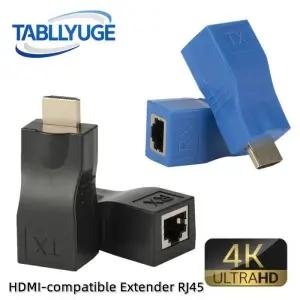 HDMI확장기 젠더 HDMI 호환 RJ45 연장기 30M - Cat 5e6 네트워크 LAN 이더넷 어댑터
