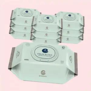 앙블랑 스카이 블루 100매 50평량 대용량 물티슈 캡형 10팩 4309016