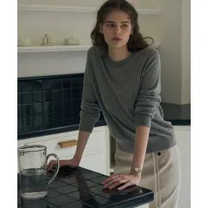 [드로우핏 우먼](신세계 사우스시티)소프티 캐시 울 블렌디드 라운드넥 니트 [3color]