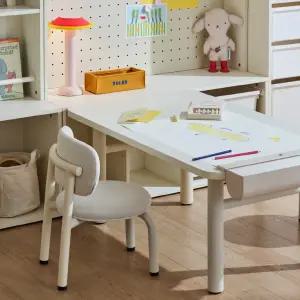 한샘 샘키즈 키즈테이블 스퀘어형+등받이 의자+낮은 멀티장 타공판형 세트