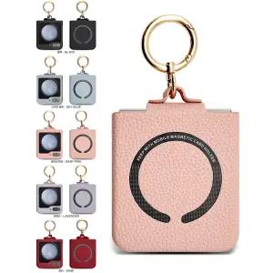 갤럭시 겔럭시 Z플립5 SM-F731N 맥세이프 호환 파스텔 컬러 심플 핏 손가락 핑거 링 플립 커버 폰 케이스